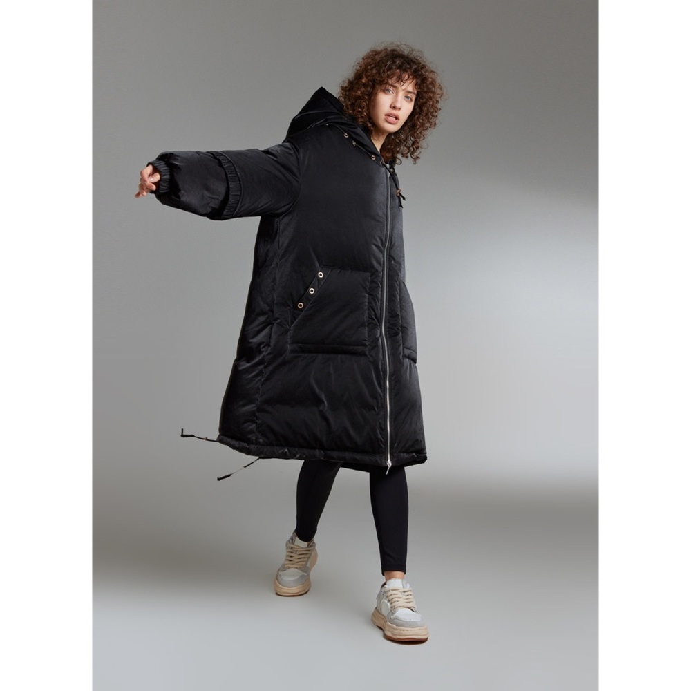 NWT LIT Hooded Down Puffer Jacket with Drawstring Hem sz XL